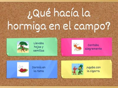 Quiz sobre La Cigarra y La Hormiga