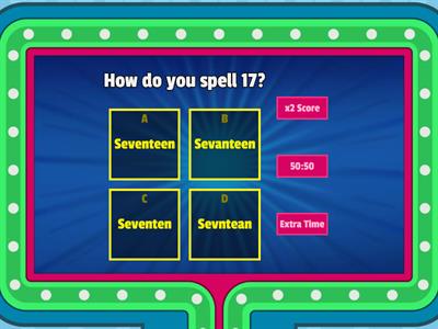 Spelling Numbers Quiz 2