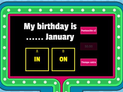 Prepositions of time - IN ON AT