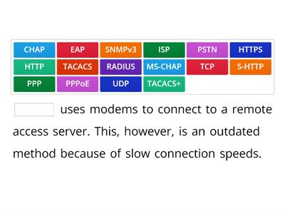 Remote Access Protocols 6.9 Vocab