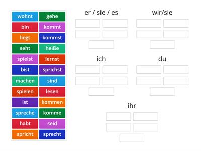 Verben im Präsens