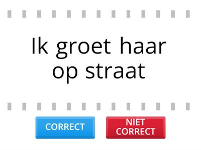 Persoonlijke voornaamwoorden in zinnen: correct of niet correct