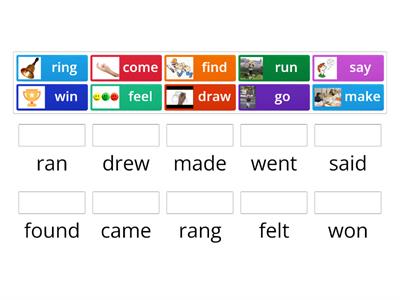 Match the present tense to the past tense verb.