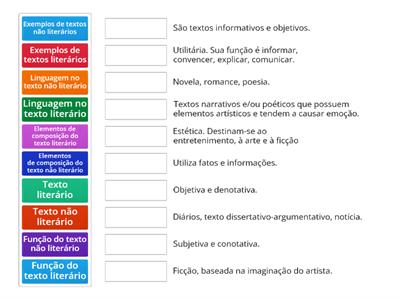 Texto literário x texto não literário