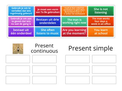 Present continuous - present simple