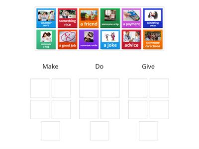 Make/do/give collocations