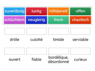 personnality adjectives german
