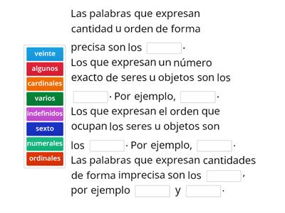 Numerales e indefinidos