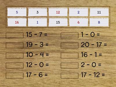 subtraction match up