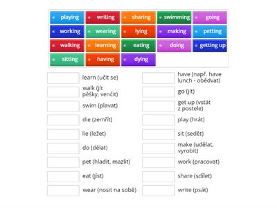 Present continuous - present participles