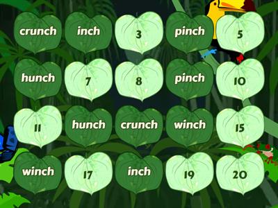 Words ending in nch and tch