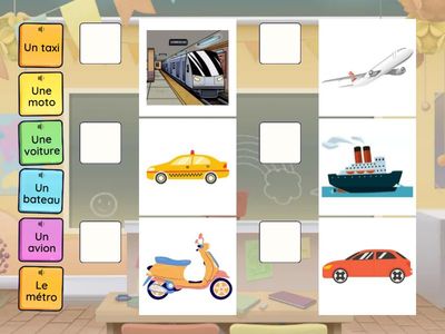 Les moyens de transport - Associez les noms et les images