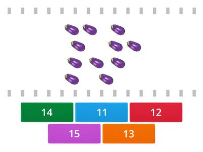 Numbers 11-15 matching pictures with numbers