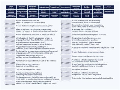Lexicology, Syntax and Child language errors