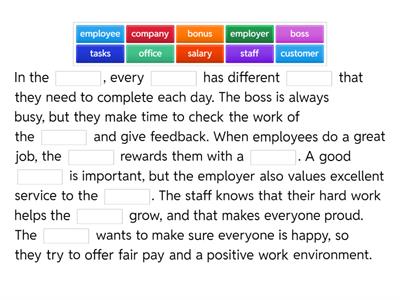 Work vocabulary A1 (revision)