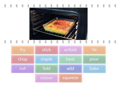 Action words for cooking and making crafts