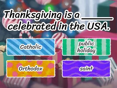 Holiday Vocabulary Quiz
