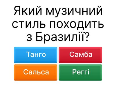 Козачук Марія. 10 клас. Культура Латинської Америки 