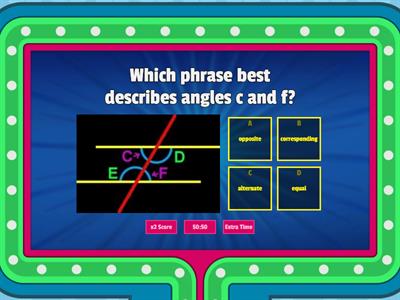 FFynone Maths: Y9- shapes, angles, parallel lines- maze chase- gameshow