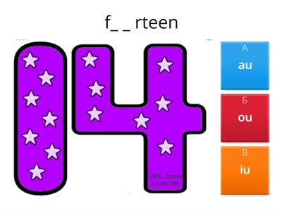 Numbers 11-20 fill in the missing letters