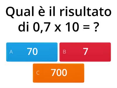 Moltiplicazioni con i decimali per 10, 100, 1000