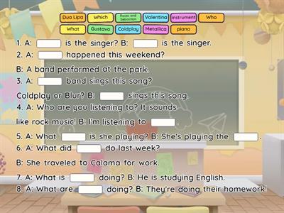 Talking about music - Subject and object questions