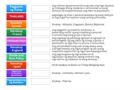 Imperyalismo at Kolonyalismo  sa Timog-Silangang Asya