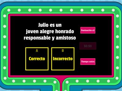 Uso de la coma y el punto: Lea la oración y decida si está correcta o incorrecta.