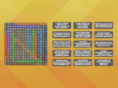 WordSearch - Generational Values