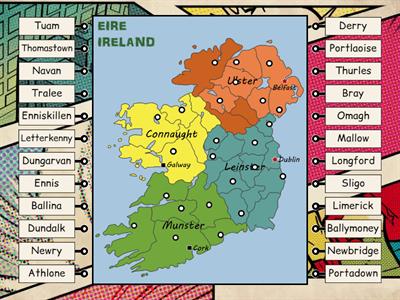 Irish towns map