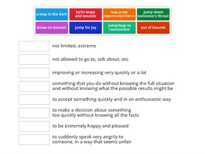 Phrases with leap/jump/etc. (CPE Expert Prof 1A)