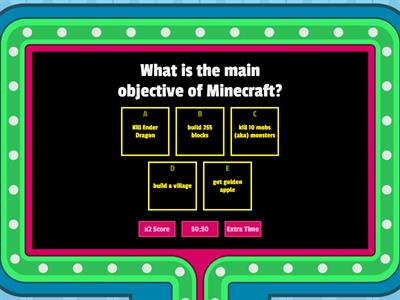 Minecraft Quiz for Thomas