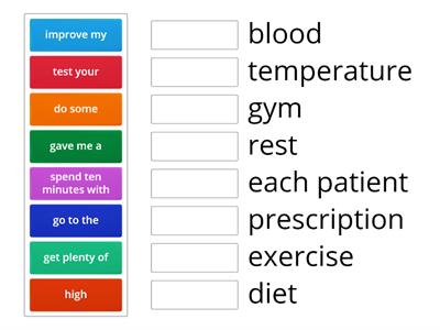 Health and medicine collocations - PET Booster