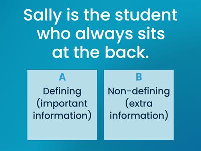 Defining/Non-defining relative clauses