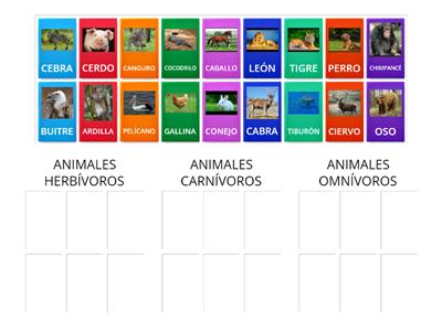 CLASIFICACIÓN ANIMALES POR SU ALIMENTACIÓN