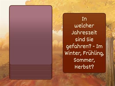 Reisen: Erzählen Sie von einer Reise oder einem Ausflug. Es kann auch eine Fantasiereise sein.