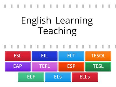 ESL Abbreviation Memory Game
