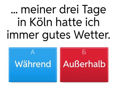 Während, innerhalb, außerhalb (Prima plus B1)
