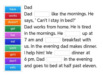 My family day. Present Simple. Daily routine