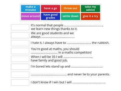 Gold Experience a2+ unit 4 phrasal verbs