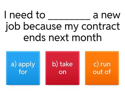 Phrasal Verbs at Work — Quiz