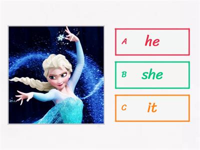 third person pronouns using Frozen