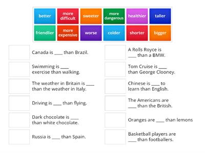 Match the comparative