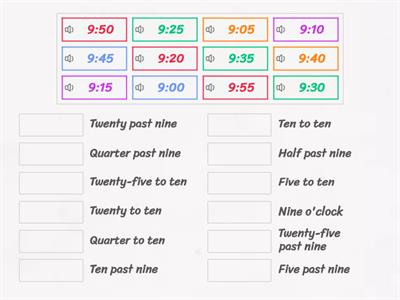 Match the time - Past/To