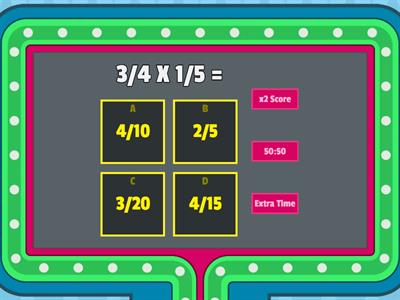 Find the product of the fraction.