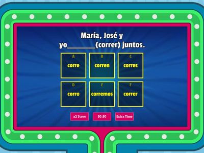 AR/ER/IR verbs present tense conjugation 