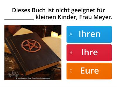 Possessiv- und andere Artikel  -  Akkusativ + Dativ mit/ ohne Präpositionen