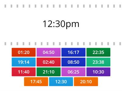 Time against the clock - 12 and 24 hour time