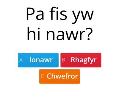 Cwis Misoedd y flwyddyn