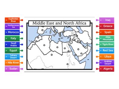 Middle East and North Africa Political Map